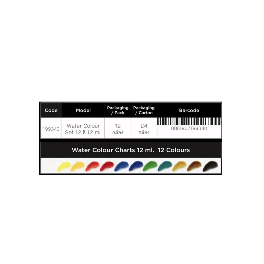 ชุดสีน้ำ RENAISSANCE บรรจุหลอดละ 12 ML จำนวน 12 สี